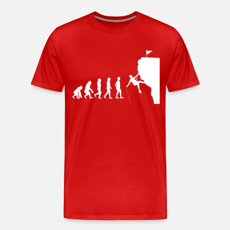 Evolution Klettern - Männer Premium Bio T-Shirt - Rot