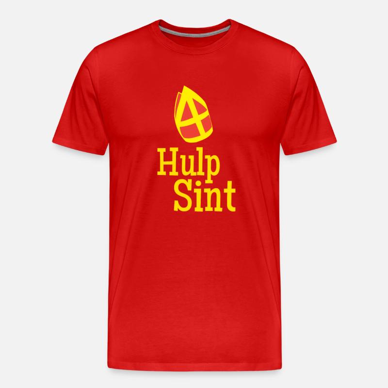 Hulp Sint Sinterklaas - Männer Premium Bio T-Shirt - Rot
