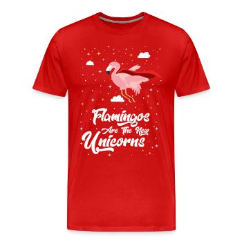 Flamingos sont les nouveaux licornes! - T-shirt bio Premium Homme - rouge - Devant - Damien (186cm)