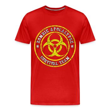 Zombie Apocalypse Survival Team Geschenk - Männer Premium Bio T-Shirt - Rot - Vorne - Damien (186cm)