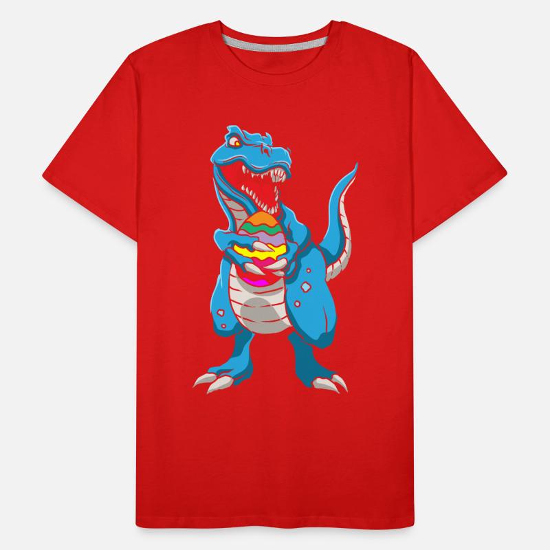 Dinosaur T-Rex Easter Bunny Happy Easter Gift Men's Premium Organic T-Shirt