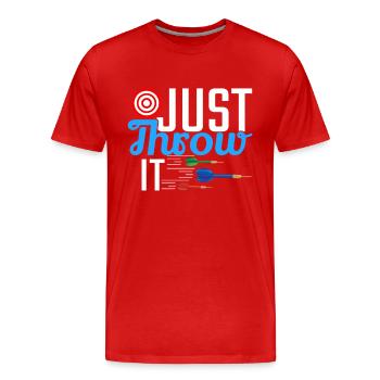 Dart Geschenk Männer Frauen Design - Männer Premium Bio T-Shirt - Rot - Vorne - Damien (186cm)