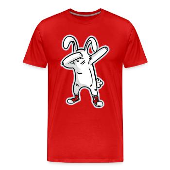Tamponnant Easter Bunny - Let Dab pour Pâques! - T-shirt bio Premium Homme - rouge - Devant - Damien (186cm)