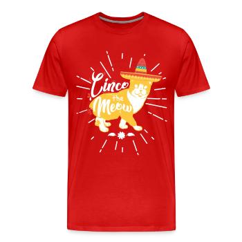 Cinco le Miaou - T-shirt bio Premium Homme - rouge - Devant - Damien (186cm)