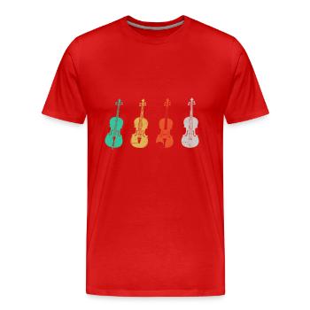 Vintage violon violon - cadeau de musique - T-shirt bio Premium Homme - rouge - Devant - Damien (186cm)