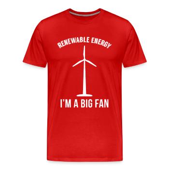 Renewable Energy Clean Energy - Men's Premium Organic T-Shirt - red - Front - Damien (186cm)