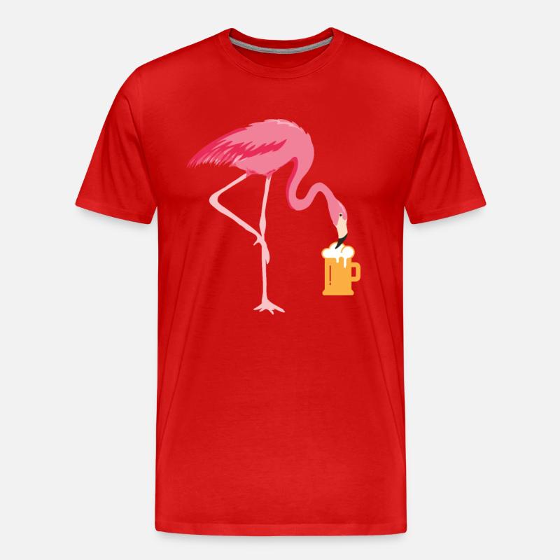 Flamingo Bier - Männer Premium Bio T-Shirt - Rot