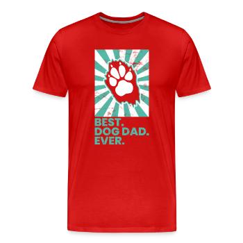 Funny Best Dog Ever Dog Paw Vintage Gift - Men's Premium Organic T-Shirt - red - Front - Damien (186cm)