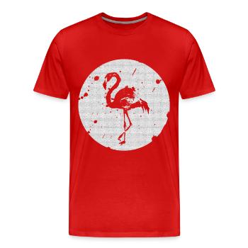 Flamingo schwarz-weiß - Männer Premium Bio T-Shirt - Rot - Vorne - Damien (186cm)
