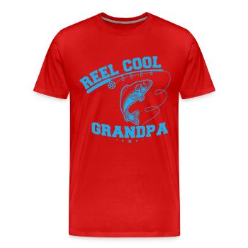 Reel Cool Grandpa Fishermen Fishing T-Shirt Gift - Männer Premium Bio T-Shirt - Rot - Vorne - Damien (186cm)