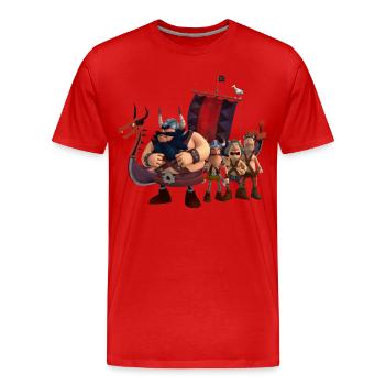 Wickie Und Die Starken Männer Team Sven - Männer Premium Bio T-Shirt - Rot - Vorne - Damien (186cm)