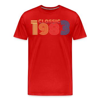 1983 vintage - Men's Premium Organic T-Shirt - red - Front - Damien (186cm)