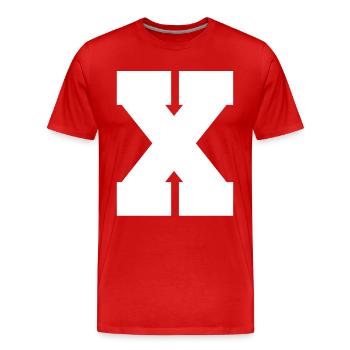 X letter - Men's Premium Organic T-Shirt - red - Front - Damien (186cm)