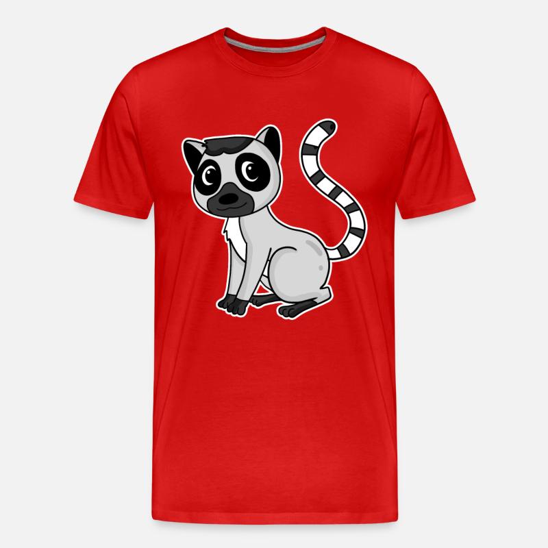 Lemur Primat Geschenk - Männer Premium Bio T-Shirt - Rot