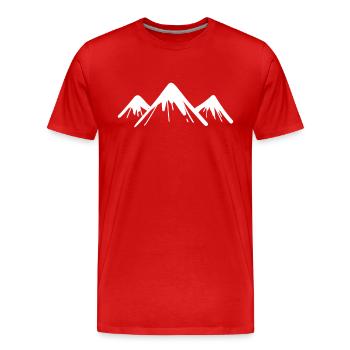 Montagne sommets - T-shirt bio Premium Homme - rouge - Devant - Damien (186cm)