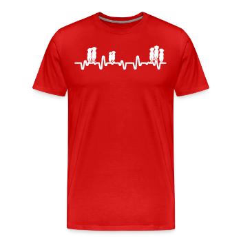 Herzschlag Erdmännchen - Männer Premium Bio T-Shirt - Rot - Vorne - Damien (186cm)