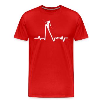 Skiers Downhill Mountain Ski - Men's Premium Organic T-Shirt - red - Front - Damien (186cm)