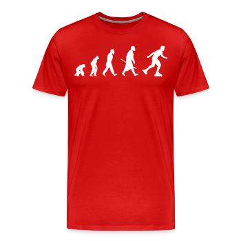 Evolution of roller blade - Männer Premium Bio T-Shirt - Rot - Vorne - Damien (186cm)