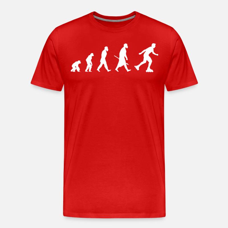 Evolution of roller blade - Männer Premium Bio T-Shirt - Rot