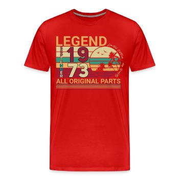1973 In September Retro Gift - Men's Premium Organic T-Shirt - red - Front - Damien (186cm)