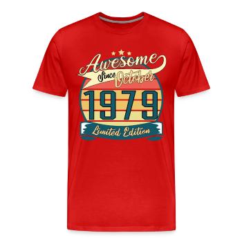 Jahrgang Oktober 1979 Geschenkidee - Männer Premium Bio T-Shirt - Rot - Vorne - Damien (186cm)