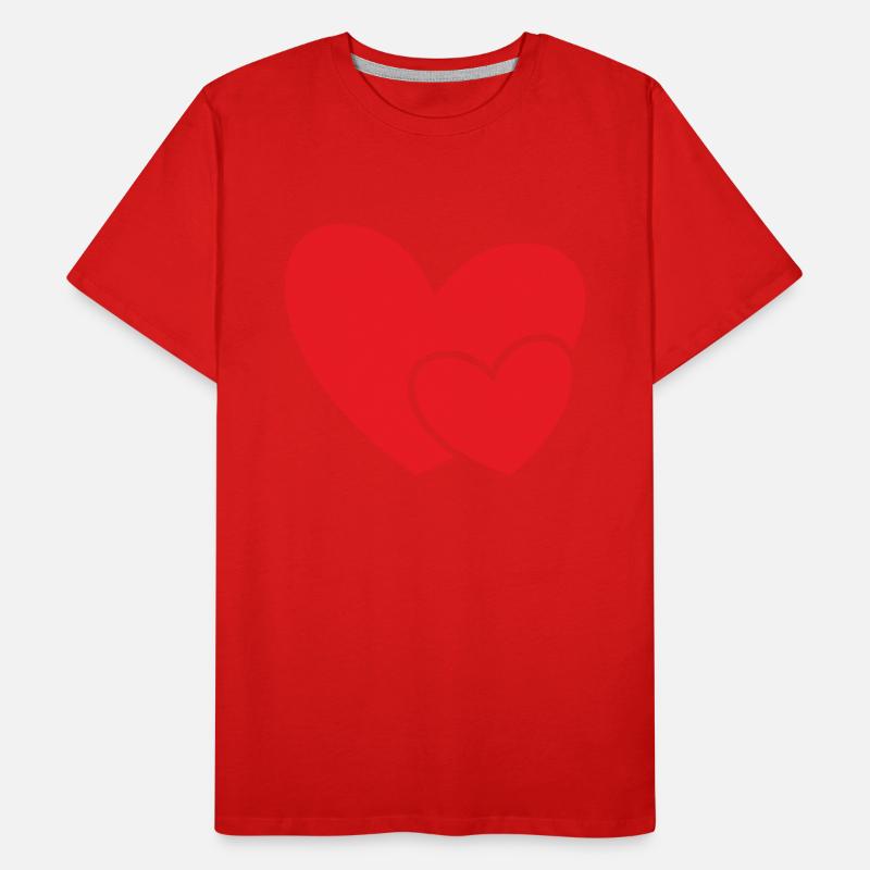 Red Double Heart Gift Idea Men's Premium Organic T-Shirt
