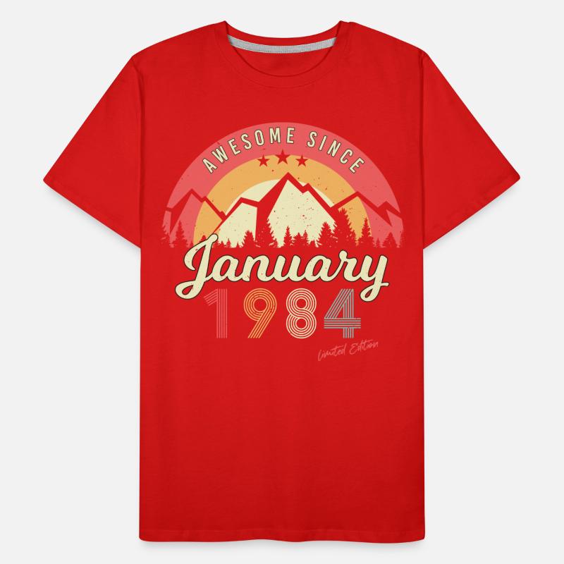 Né en janvier 1984 Mountains Vintage T-shirt bio Premium Homme