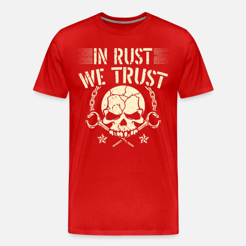 In Rust we rely on Blacksmith Bladesmith - Men's Premium Organic T-Shirt - red