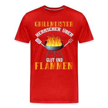 Offizieller Bundes grillmeister Grill & Barbecue - Männer Premium Bio T-Shirt - Rot - Vorne - Damien (186cm)