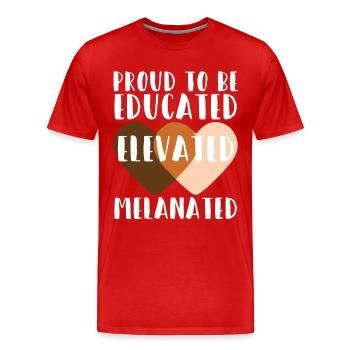 Fier d’être éduqué Noir mélancolé élevé - T-shirt bio Premium Homme - rouge - Devant - Damien (186cm)
