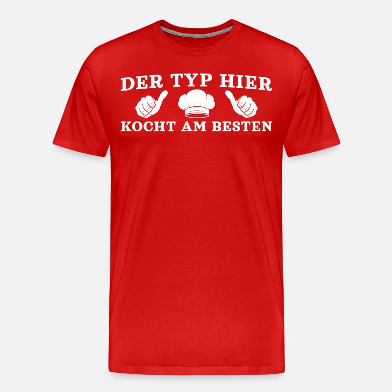 Hobbykoch Bester Koch Geschenkidee - Männer Premium Bio T-Shirt - Rot