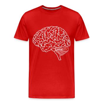 brain - Men's Premium Organic T-Shirt - red - Front - Damien (186cm)