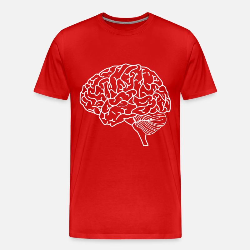 Gehirn - Männer Premium Bio T-Shirt - Rot