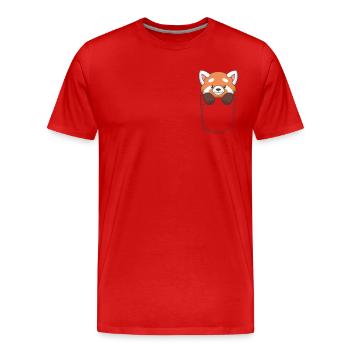 Panda dans le sac - T-shirt bio Premium Homme - rouge - Devant - Damien (186cm)