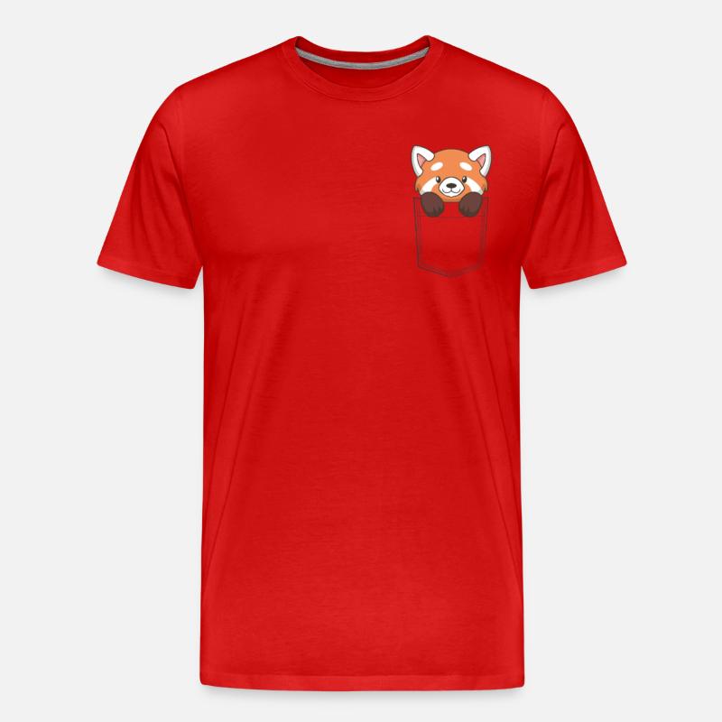 Panda in der Tasche - Männer Premium Bio T-Shirt - Rot