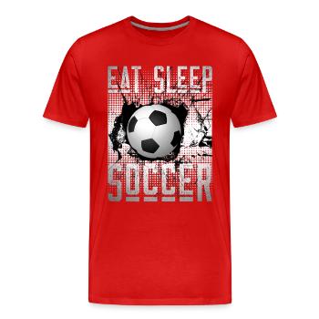 Manger-Dormir-Soccer - T-shirt bio Premium Homme - rouge - Devant - Damien (186cm)