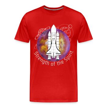 Espace, navette spatiale, planètes - T-shirt bio Premium Homme - rouge - Devant - Damien (186cm)