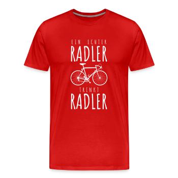 Echte Radler trinken Radler - Bier Limo Rennrad - Männer Premium Bio T-Shirt - Rot - Vorne - Damien (186cm)