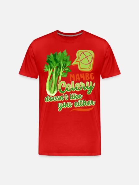 Céleri, dicton drôle, Céleri-Ne-vous-aime-pas - T-shirt bio Premium Homme - rouge