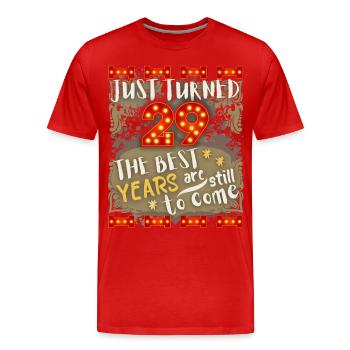 29. Geburtstag 29 Jahre alt Vintage-Design, Spruch - Männer Premium Bio T-Shirt - Rot - Vorne - Damien (186cm)