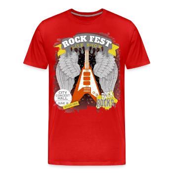 Rock Concert, Rock Fest, Rock Festival, Poster - Men's Premium Organic T-Shirt - red - Front - Damien (186cm)