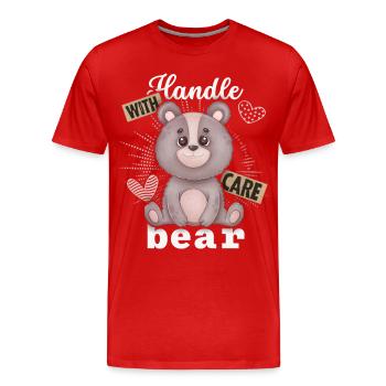 Drôle d’ours, ours en peluche, drôle de dicton ours - T-shirt bio Premium Homme - rouge - Devant - Damien (186cm)