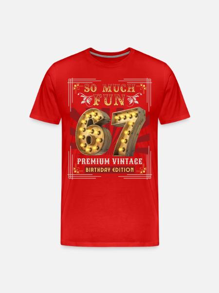 67th birthday 67 years Vintage-Retro Fun-Birthday - Men's Premium Organic T-Shirt - red