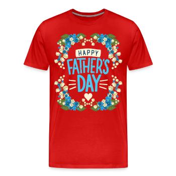 Fête des Pères Fête des Pères Typographie motif du muguet - T-shirt bio Premium Homme - rouge - Devant - Damien (186cm)