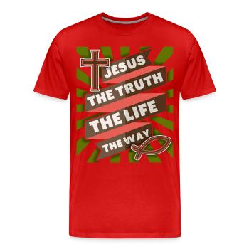 Jésus-Christ Jésus disant la motivation chrétienne - T-shirt bio Premium Homme - rouge - Devant - Damien (186cm)