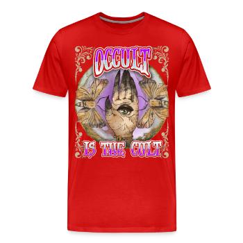 Okkult, Auge Alles-sehende-Auge Magie Vintage-Stil - Männer Premium Bio T-Shirt - Rot - Vorne - Damien (186cm)