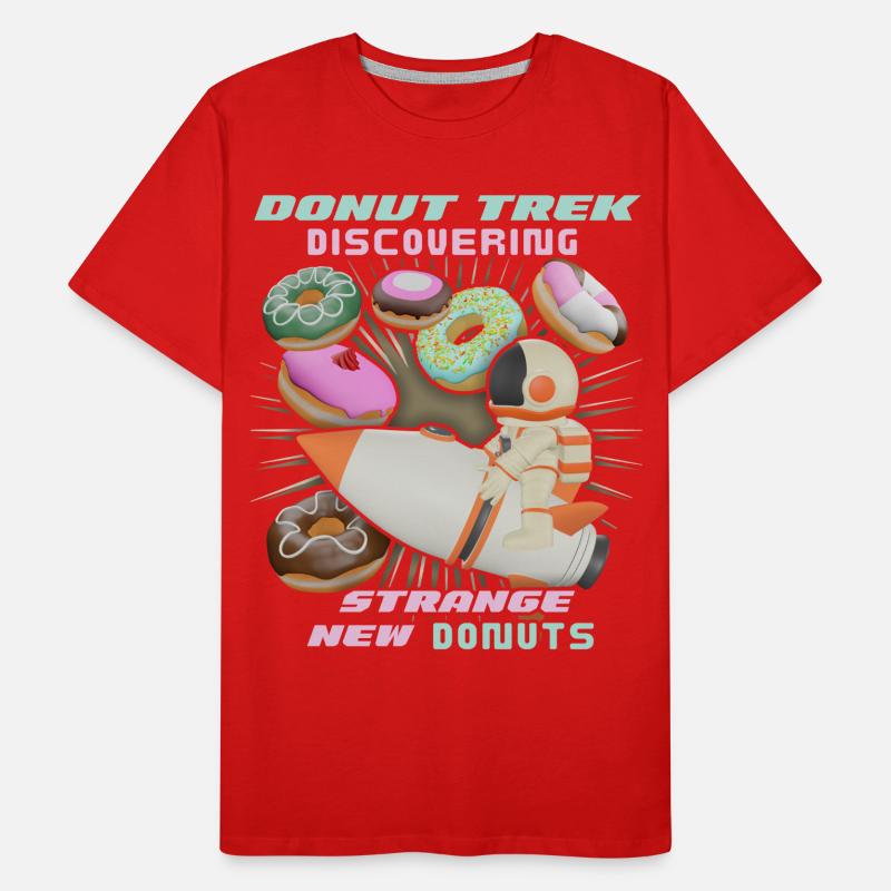Donut trek, beignets dans l’espace, drôle d’astronaute T-shirt bio Premium Homme