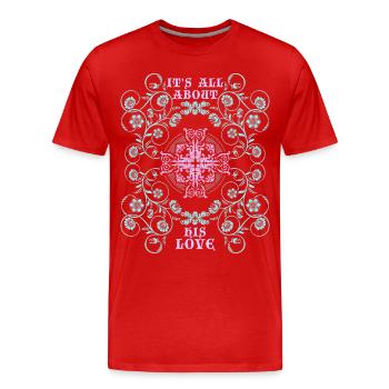 Jesus Christ, vintage ornament, Jesus saying - Men's Premium Organic T-Shirt - red - Front - Damien (186cm)