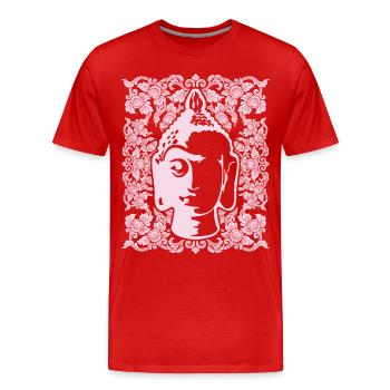 Tête de Bouddha, Bouddha thaïlandais, spirituel, Thaïlande - T-shirt bio Premium Homme - rouge - Devant - Damien (186cm)