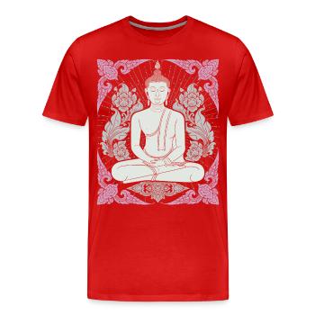 Buddhism Thai-Buddha Meditation-Buddha Thailand - Men's Premium Organic T-Shirt - red - Front - Damien (186cm)